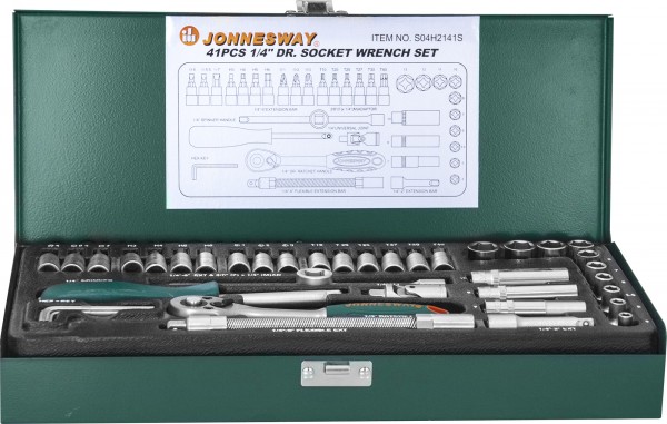 Набор головок торцевых 1/4"DR 4-13 мм 41 предмет S04H2141S Jonnesway